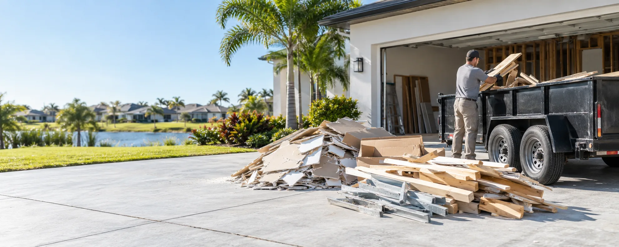 Construction Debris Removal service in progress